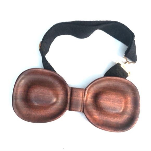 Wood Bow Tie Handmade - Gorgeous Mahogany Adjustable strap beeswax seal - Picture 5 of 11